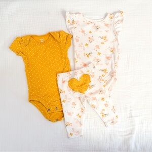Carter’s Baby Girl's 3-Piece Heart Set | 3M